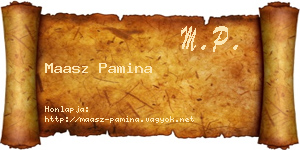 Maasz Pamina névjegykártya